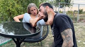 Dirty Feet Worship - Foot-Focused Aura in Leggings Outdoors