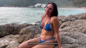 Cheating wife on vacation picks up a STRANGER at the BEACH and gets a HOT CREAMPIE in her PUSSY. Full video