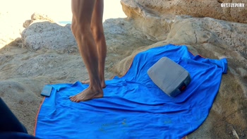Beach Bliss: Topless Italian Cutie Craves My Cock