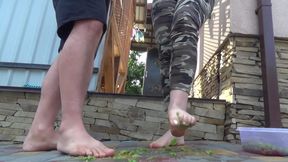 You will eat any food and dirt from our feets and maybe we will let you cum bitch !
