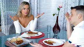 Busty stepmom dares him during twisted dating game and things get fucking out of control fast