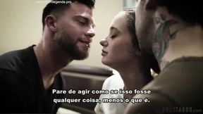 Two guys make their girl friend feel good