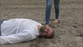 GABRIELLA - A trip to the river - OUTDOOR trampling, face walking, face trampling, EXTREME dirty feet licking (CRAZY CLIP!)