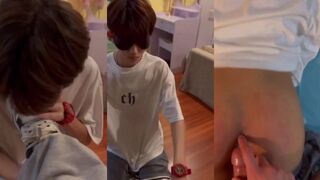 Watch this hot Chinese babe get his ass drilled by a hot boy in public