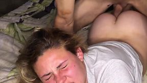 My boyfriend wanted anal, now I'm in tears... Fucked in every hole!