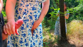 HANDJOB in PUBLIC - Stranger Woman Caught me Masturbating and Makes Me Cum!