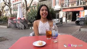 Horny teen parades her hot naked body around the streets