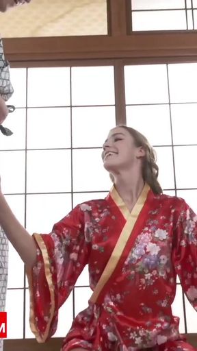 Hot European Girl Gets Double Creampied by Two Asian Guys in Steamy Onsen Spa Clip 3