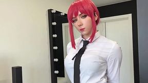 A submissive guy does whatever the dominant bitch Makima asks