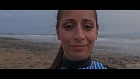 Italian beach chick Silvia Soprano dominated on Norwegian shore