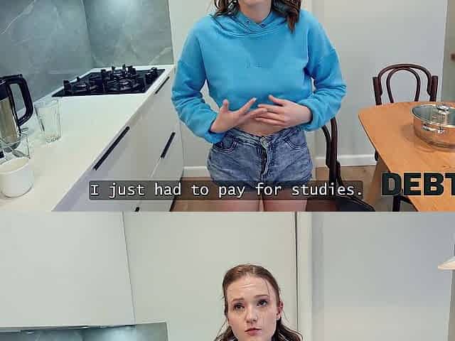 DEBT4k. Jumping on rod and banging in her anus helped her to stay in the apartment