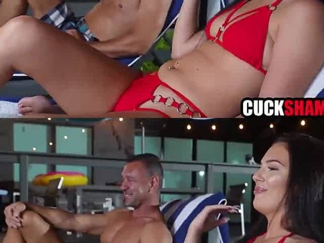 Cuckold spouse sharing wife with college buddy