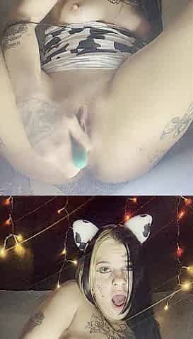 petite titty cow-gal cums
