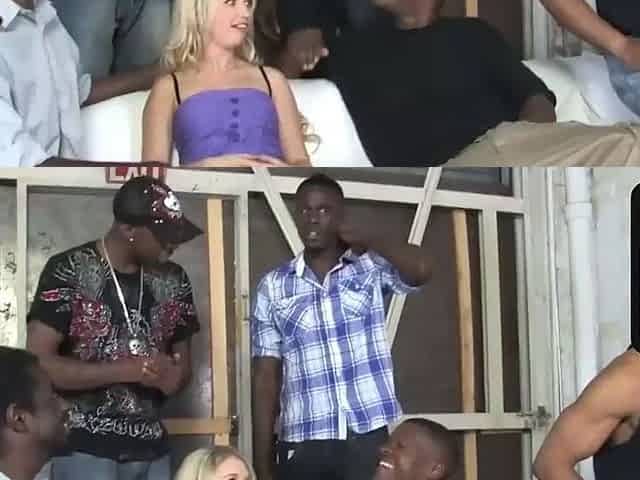 Young platinum-blonde gal gives a deep DT to multiple
