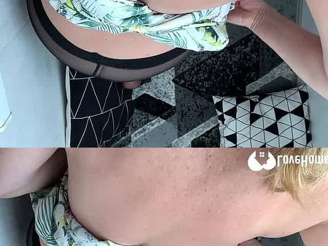 Step Daddy Gets a Sloppy Giving head on Her Balcony