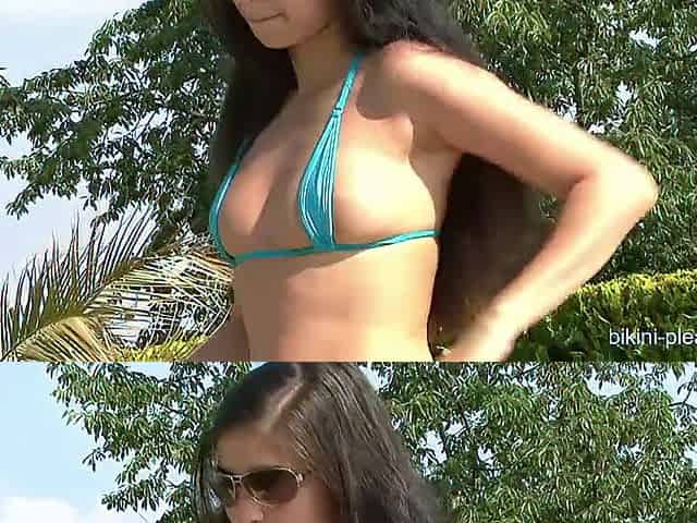 Sexy young woman in microkini