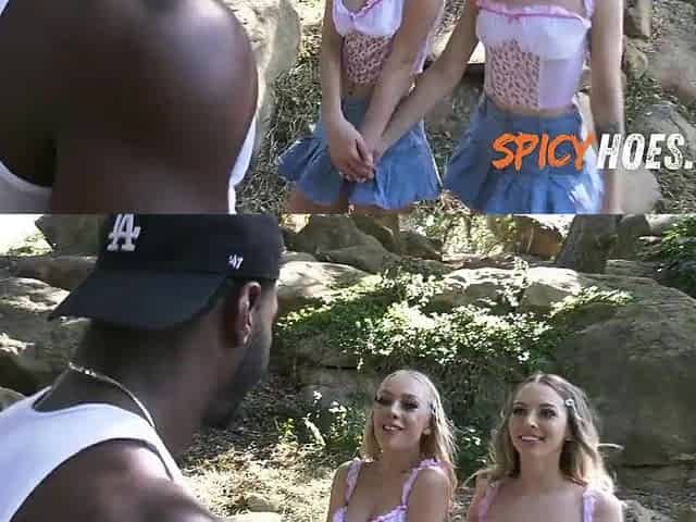 2 Blond Hotties Like to Share a Giant Ebony Wang - Braylin Bailey, Lily Larimar