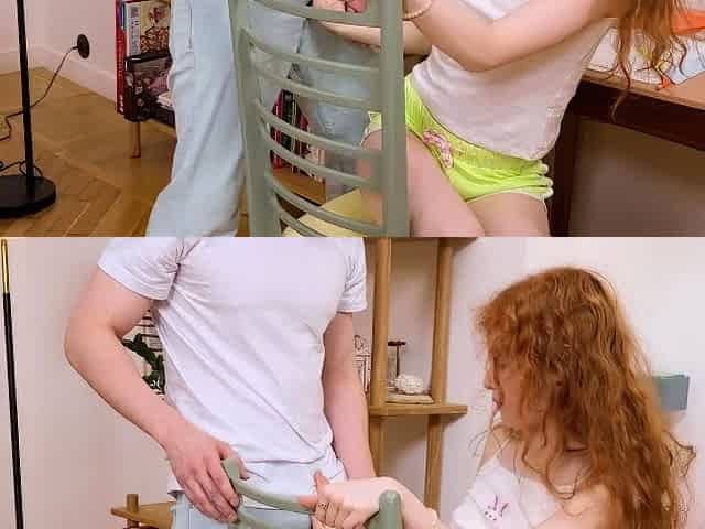 Redhead Teen Takes a Break with Dick Deep Inside