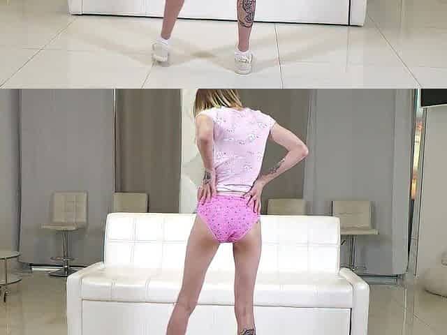 18yo Goldie Petite, with Body Weight of Merely 37 kilograms and Cum in Throat
