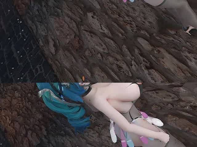 [mmd]miku Princess-party Tonight Meat Urinal Hanging Semen Condom Black Silk Erotic Lingerie