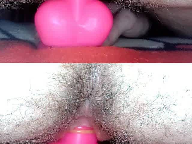 ftm teases his aperture with sex tool and cums