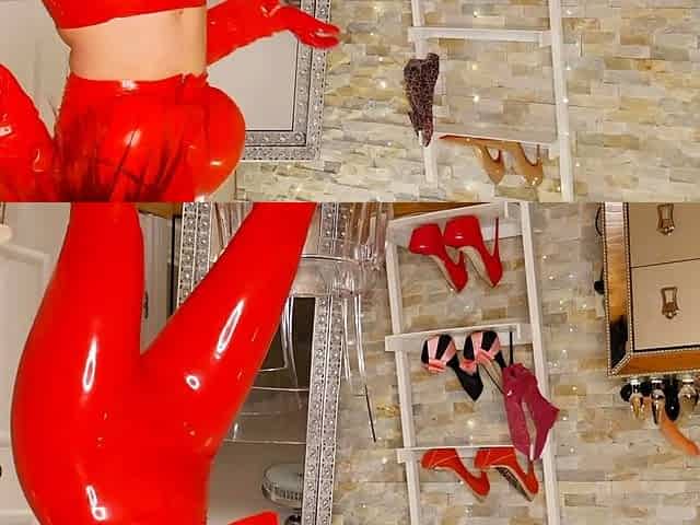 Bianca Beauchamp - Red Latex Buttplug Masturbation