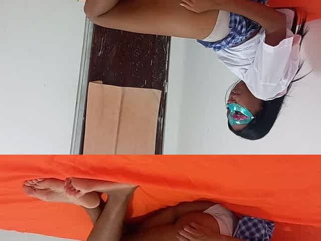 Colombia's Sexiest Exotic Student Shows off in a Student Miniskirt