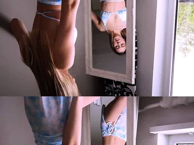 Hot Chick In Bikini Twerks In Front Of The Mirror And Does