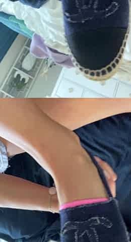 Foot fetish cumload with brunette