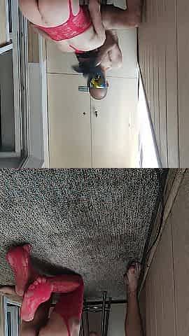 1st time screwing with my wife on the balcony