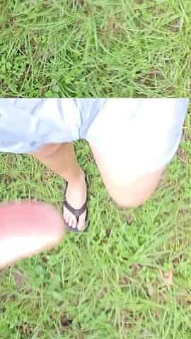 Peeing outside all moist from jumping on the trampoline with the pantyhose ???? My phone is waterproof