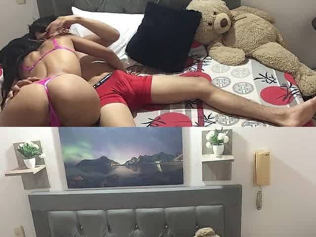 I tempt my stepbrother and this chab rubs his dick on my cunt.