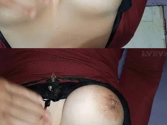 My large breasts are still his addiction so that guy always sucks and bites my large hard teats