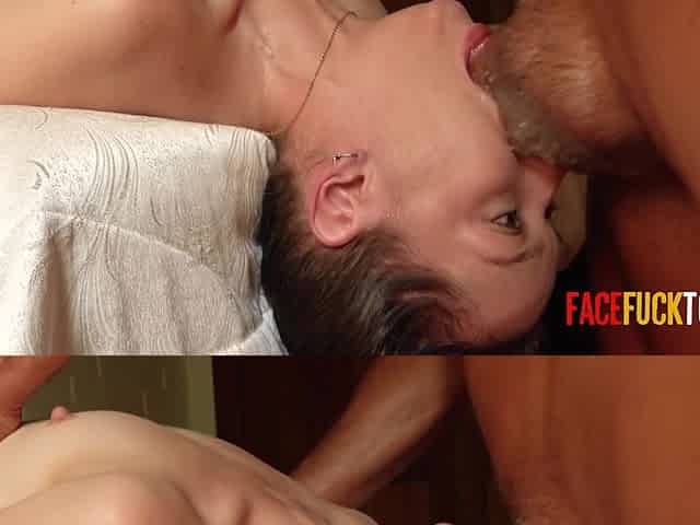 My Sweet Roommate Upside Down Deep Throat And MASSIVE Facial Almost Drowns With Cum
