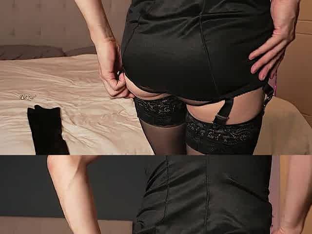 Ebony Corselette & Underware Tease
