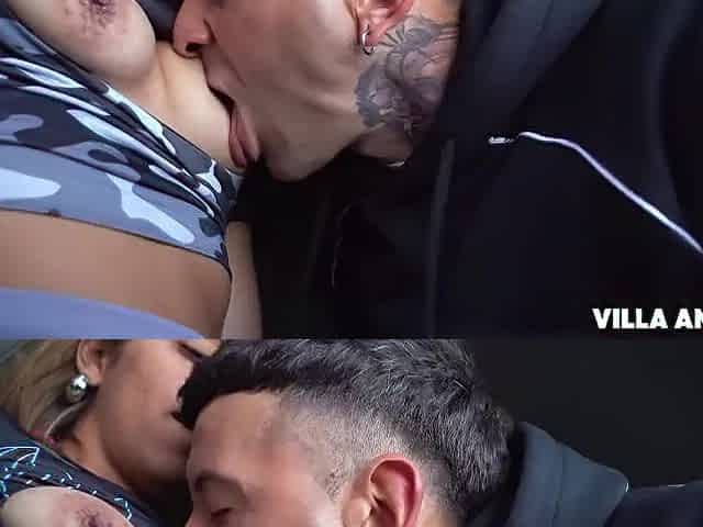 Wager lost and defiance fulfilled - Oral-job in the car outdoors