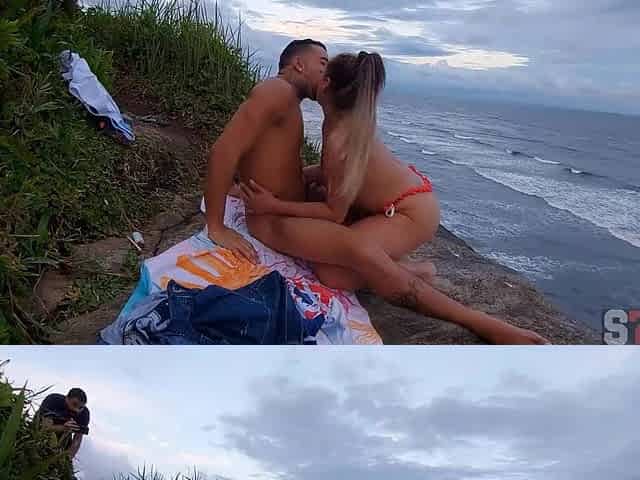Very hawt blond having sex on the beach with a surfer and I filmed it all secretly
