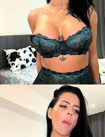 Brunette Teases in Lace Lingerie