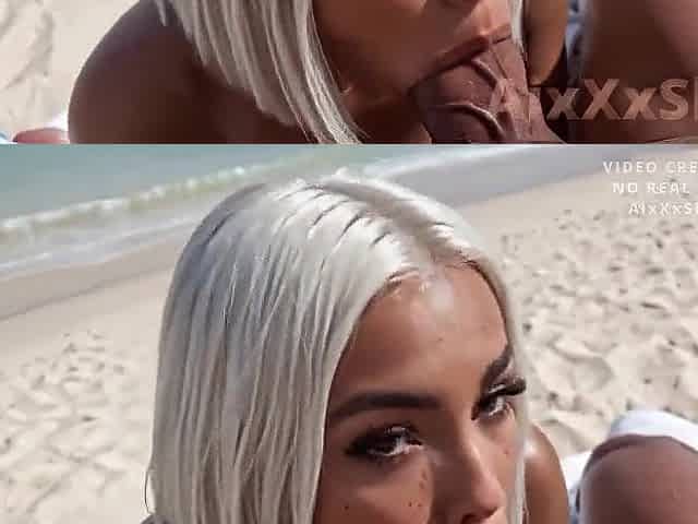 A Black angel has sex on the beach with a large ebony jock.(AI Generated)