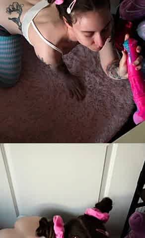 Babe brunette Sally Charles is masturbating