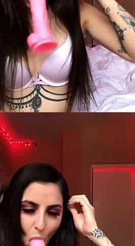 Small tit brunette gives a POV blowjob