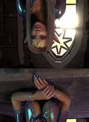 Beautiful Blonde 3D Elf Fucked Against the Wall by Big Cock