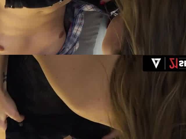 Teen lets partner suck on her nipples, ends up fucked hard in the ass