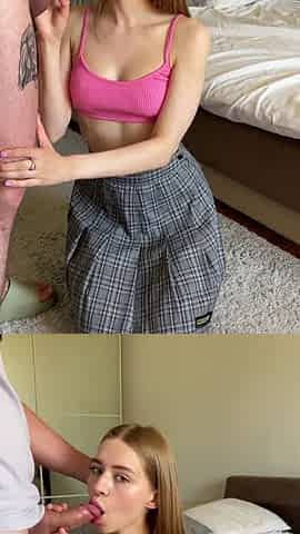 Morning blowjob from russian girl