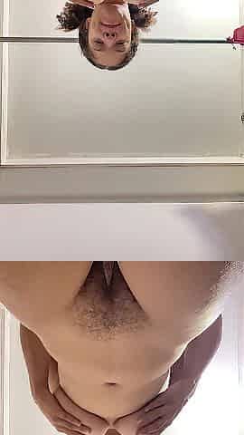Black Nearly gets caught in the washroom whilst showing her vagina