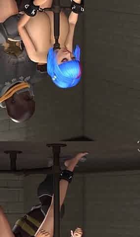 Cuffed teen with big boobs gets fucked by sci-fi soldier in the prison