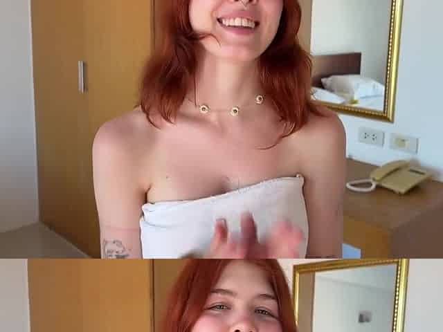Hotel Employee Fucks Redhead After Tv Repair And Cum On Boobs