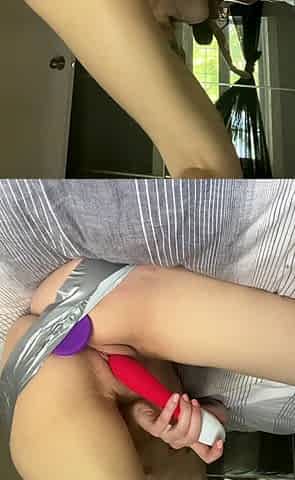 Girls Out West Amateur double toy masturbation