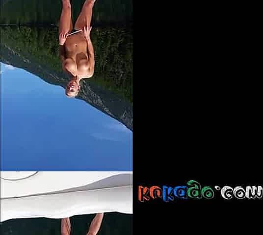Home-made video of a busty blonde