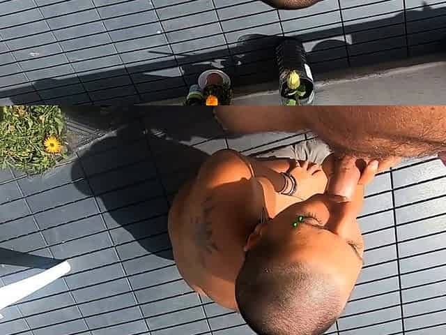 Sucking Cock Outdoors with a Cumshot Finish